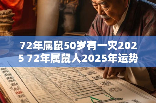 72年属鼠50岁有一灾2025 72年属鼠人2025年运势