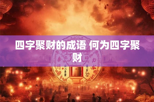 四字聚财的成语 何为四字聚财