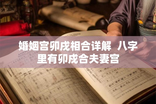 婚姻宫卯戌相合详解  八字里有卯戍合夫妻宫