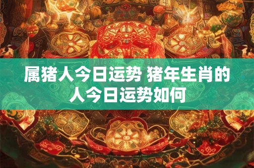 属猪人今日运势 猪年生肖的人今日运势如何