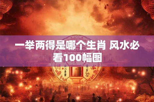 一举两得是哪个生肖 风水必看100幅图