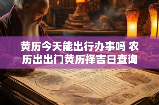 黄历今天能出行办事吗 农历出出门黄历择吉日查询