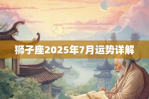 狮子座2025年7月运势详解