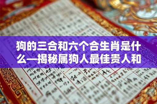 狗的三合和六个合生肖是什么—揭秘属狗人最佳贵人和合财生肖