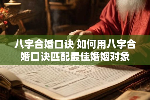 八字合婚口诀 如何用八字合婚口诀匹配最佳婚姻对象