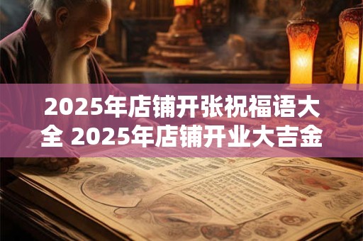 2025年店铺开张祝福语大全 2025年店铺开业大吉金句