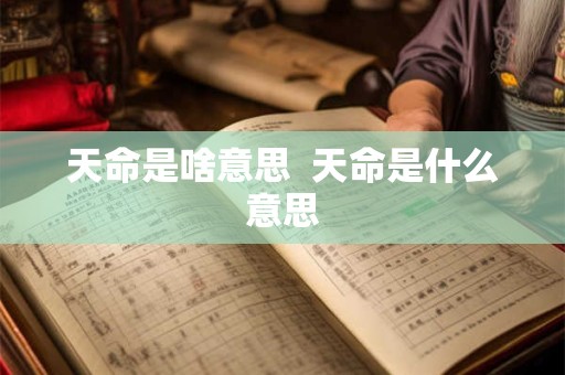 天命是啥意思  天命是什么意思