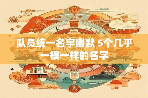 队员统一名字幽默 5个几乎一模一样的名字