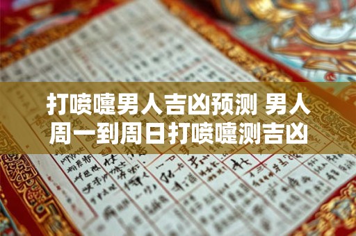 打喷嚏男人吉凶预测 男人周一到周日打喷嚏测吉凶