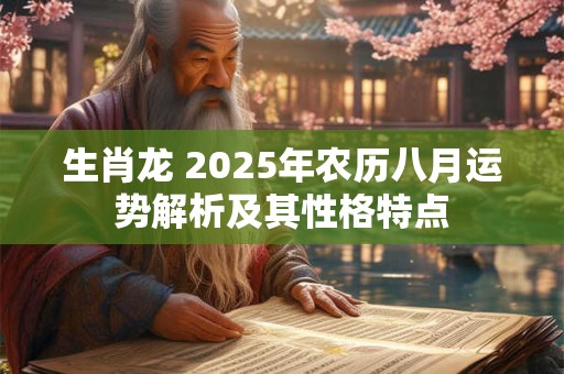 生肖龙 2025年农历八月运势解析及其性格特点