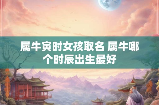 属牛寅时女孩取名 属牛哪个时辰出生最好