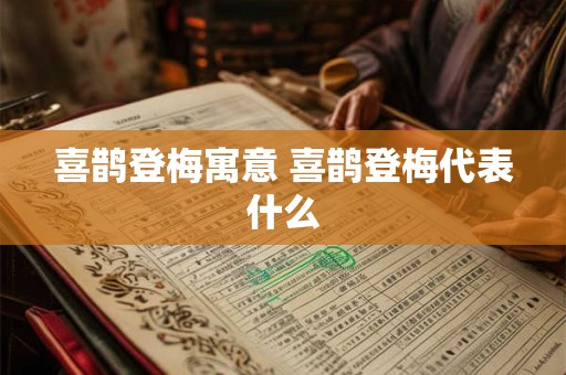 喜鹊登梅寓意 喜鹊登梅代表什么