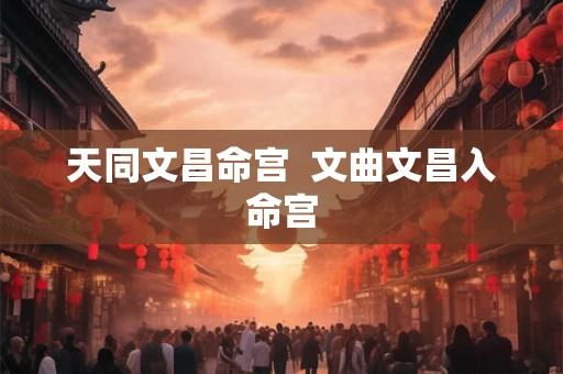 天同文昌命宫  文曲文昌入命宫