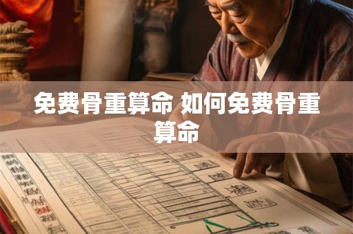 免费骨重算命 如何免费骨重算命