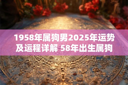 1958年属狗男2025年运势及运程详解 58年出生属狗人2025全年每月运势男性