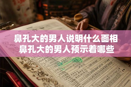 鼻孔大的男人说明什么面相 鼻孔大的男人预示着哪些面相特征