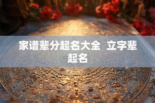家谱辈分起名大全  立字辈起名
