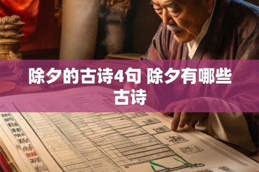 除夕的古诗4句 除夕有哪些古诗