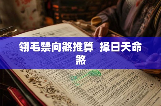 翎毛禁向煞推算  择日天命煞