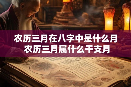 农历三月在八字中是什么月 农历三月属什么干支月