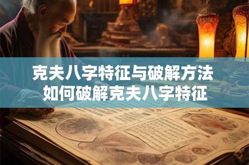 克夫八字特征与破解方法 如何破解克夫八字特征