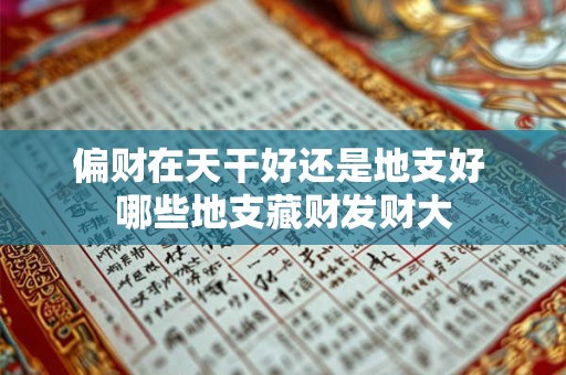 偏财在天干好还是地支好 哪些地支藏财发财大