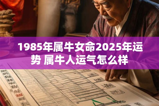 1985年属牛女命2025年运势 属牛人运气怎么样