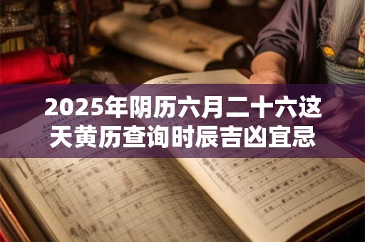 2025年阴历六月二十六这天黄历查询时辰吉凶宜忌