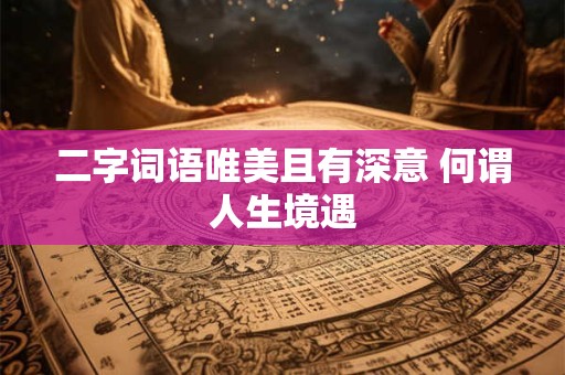 二字词语唯美且有深意 何谓人生境遇