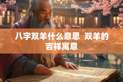 八字双羊什么意思  双羊的吉祥寓意