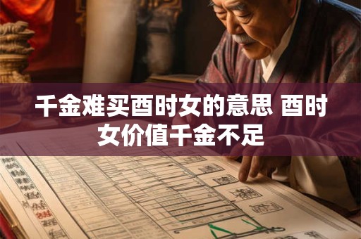 千金难买酉时女的意思 酉时女价值千金不足