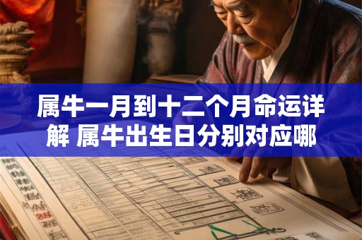 属牛一月到十二个月命运详解 属牛出生日分别对应哪些命运