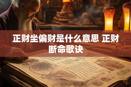 正财坐偏财是什么意思 正财断命歌诀
