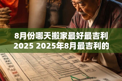 8月份哪天搬家最好最吉利2025 2025年8月最吉利的搬家日
