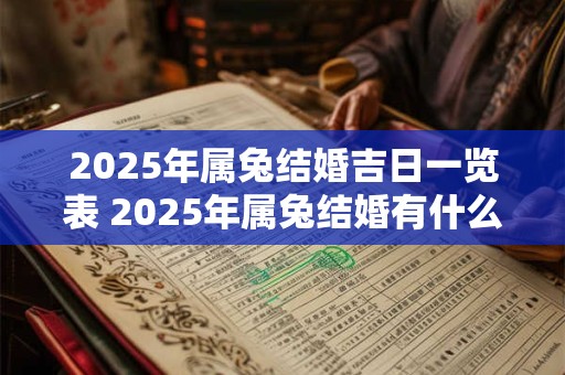 2025年属兔结婚吉日一览表 2025年属兔结婚有什么禁忌