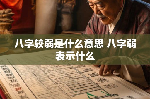 八字较弱是什么意思 八字弱表示什么