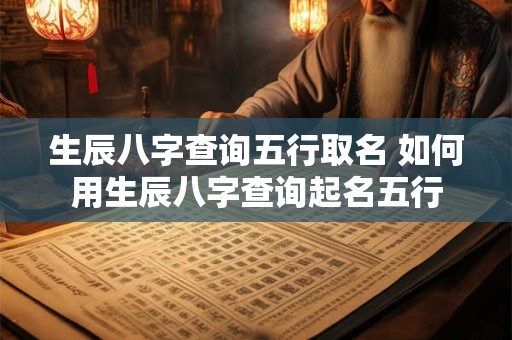 生辰八字查询五行取名 如何用生辰八字查询起名五行