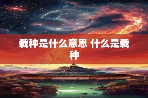 栽种是什么意思 什么是栽种