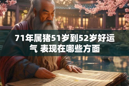 71年属猪51岁到52岁好运气 表现在哪些方面 71年属猪51岁到52岁好运气 表现在哪些方面