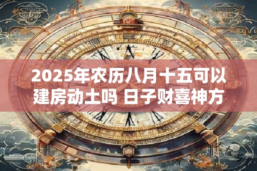 2025年农历八月十五可以建房动土吗 日子财喜神方位 2025年农历八月十五可以建房动土吗 日子财喜神方位