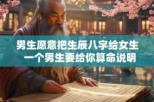 男生愿意把生辰八字给女生  一个男生要给你算命说明什么