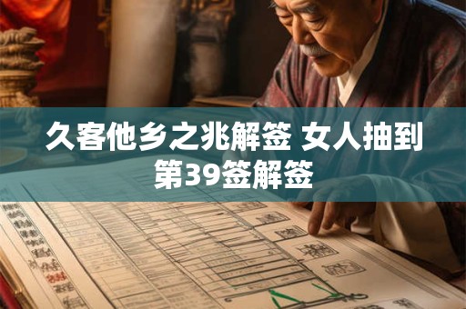 久客他乡之兆解签 女人抽到第39签解签