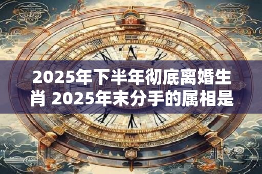 2025年下半年彻底离婚生肖 2025年末分手的属相是什么