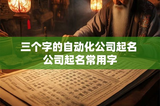 三个字的自动化公司起名 公司起名常用字