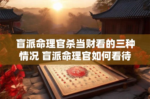 盲派命理官杀当财看的三种情况 盲派命理官如何看待被杀的当财
