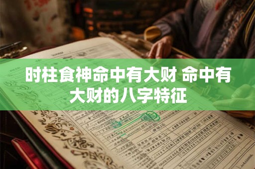 时柱食神命中有大财 命中有大财的八字特征