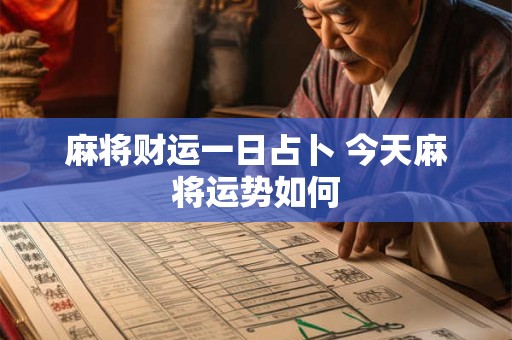 麻将财运一日占卜 今天麻将运势如何
