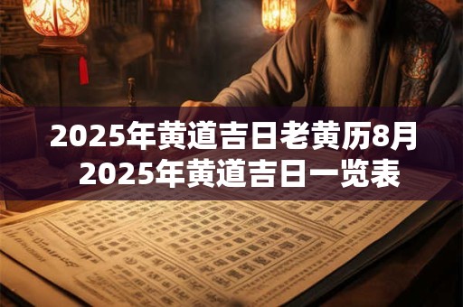 2025年黄道吉日老黄历8月  2025年黄道吉日一览表