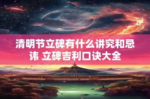 清明节立碑有什么讲究和忌讳 立碑吉利口诀大全