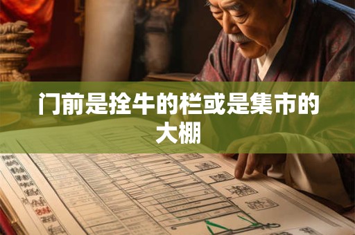 门前是拴牛的栏或是集市的大棚